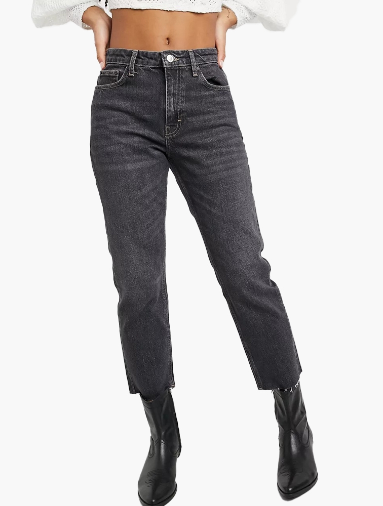 Topshop black straight deals jeans